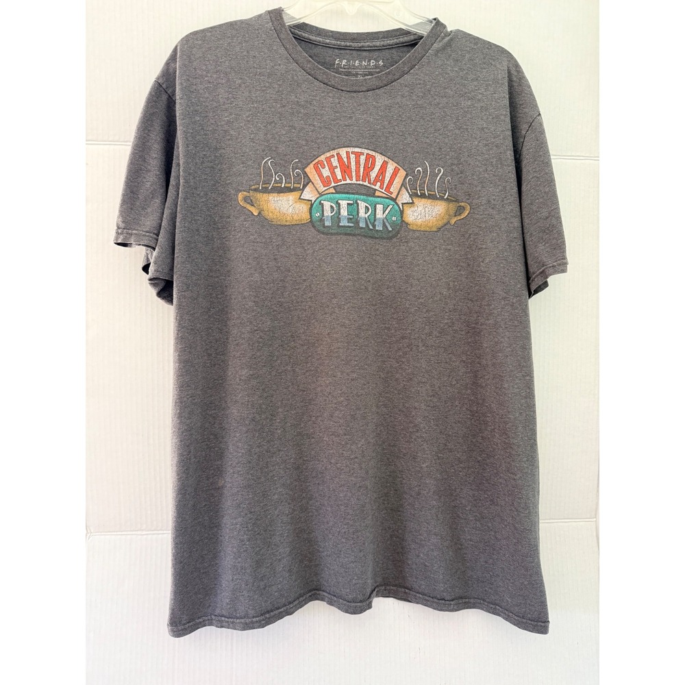 Friends Central Perk Graphic XL Grey ShortSleeve Coffee Lovers T-Shirt 90s Retro